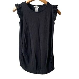 H&M Mama Maternity Dark Gray Top With Lace Sleeve Detail Size S